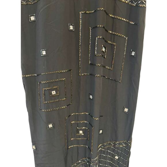Vintage 90s Argenti Notte Silk Beaded Dress Women’s 8 Black Evening Cocktail - Picture 6 of 14
